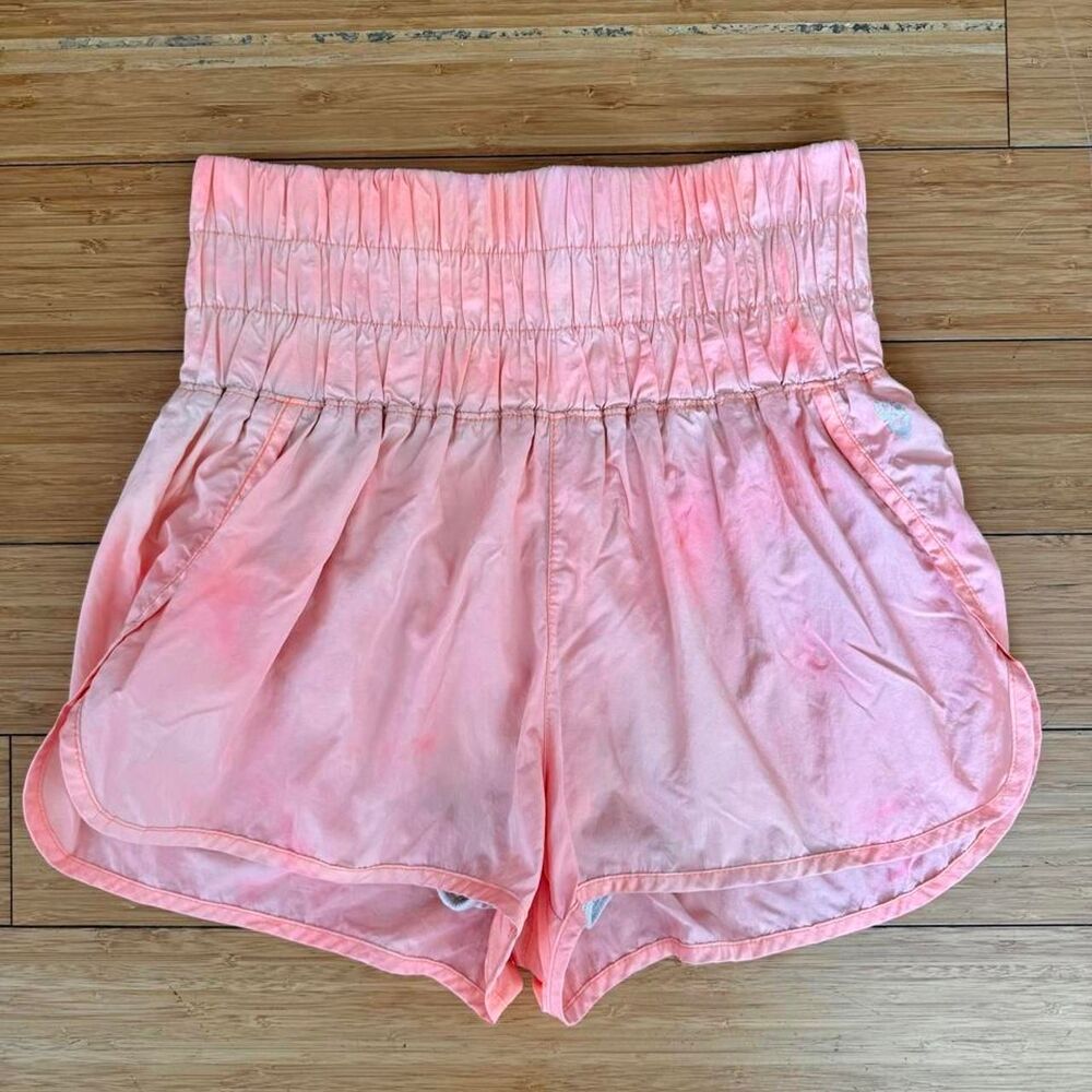 Free People FP Movement The Way Home Shorts M Pink Orange High Rise Running